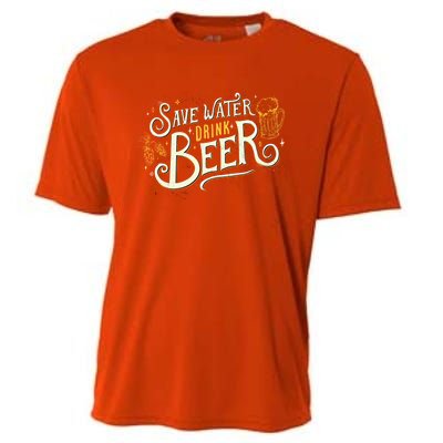 Save Water Beer Gift Beer Alcohol Party Funny Pub Cool Gift Cooling Performance Crew T-Shirt