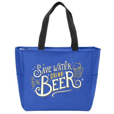 Save Water Beer Gift Beer Alcohol Party Funny Pub Cool Gift Zip Tote Bag