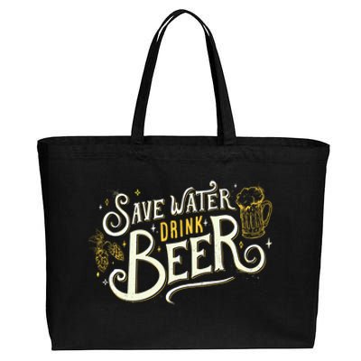 Save Water Beer Gift Beer Alcohol Party Funny Pub Cool Gift Cotton Canvas Jumbo Tote