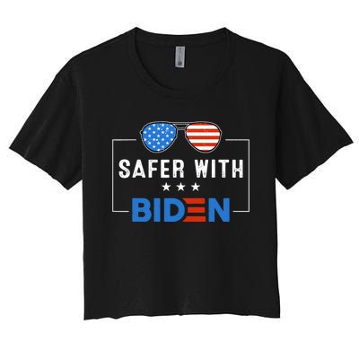 Safer With Biden Women's Crop Top Tee