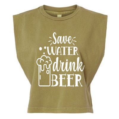 Save Water Beer With Pint Graphic Funny Gift Garment-Dyed Women's Muscle Tee