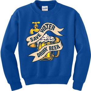 Save Water Beer Cute Ice Cold Beer Love Gift Cute Gift Kids Sweatshirt