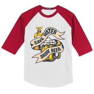 Save Water Beer Cute Ice Cold Beer Love Gift Cute Gift Kids Colorblock Raglan Jersey