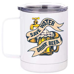 Save Water Beer Cute Ice Cold Beer Love Gift Cute Gift 12 oz Stainless Steel Tumbler Cup