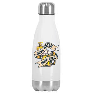 Save Water Beer Cute Ice Cold Beer Love Gift Cute Gift Stainless Steel Insulated Water Bottle