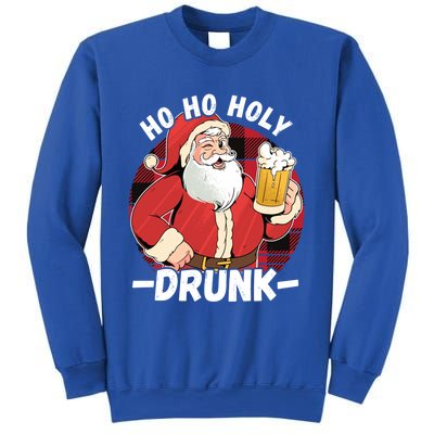 Santa With Beer Ho Ho Holy Drunk Gift Sweatshirt