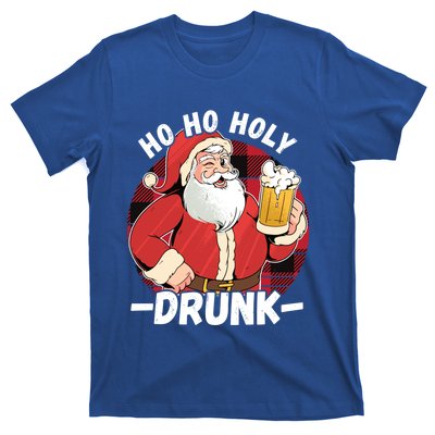 Santa With Beer Ho Ho Holy Drunk Gift T-Shirt