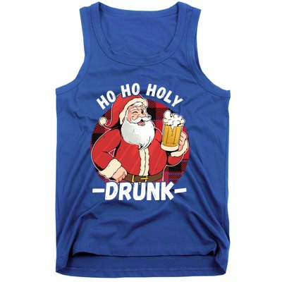 Santa With Beer Ho Ho Holy Drunk Gift Tank Top