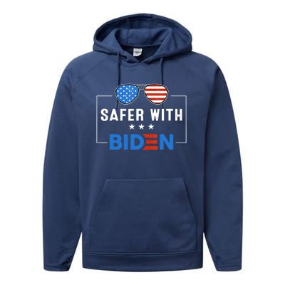 Safer With Biden Performance Fleece Hoodie