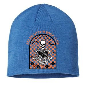 Salem Witch Book Club Skeleton Spooky Halloween Book Lovers Cute Gift Sustainable Beanie