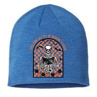 Salem Witch Book Club Skeleton Spooky Halloween Book Lovers Cute Gift Sustainable Beanie