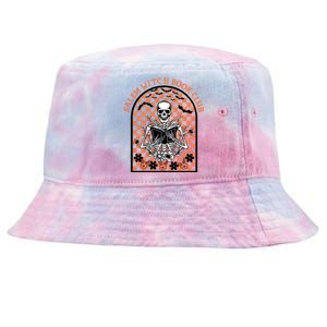 Salem Witch Book Club Skeleton Spooky Halloween Book Lovers Cute Gift Tie-Dyed Bucket Hat