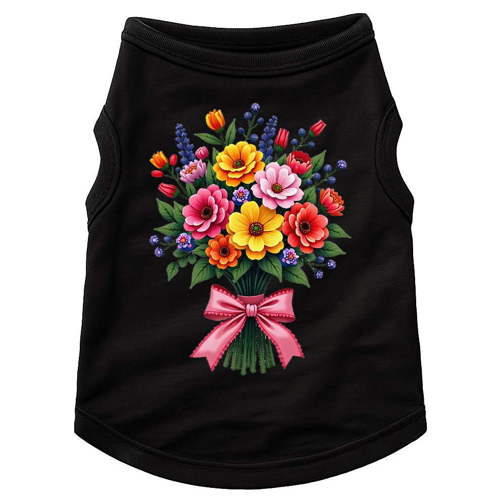 Spring Wildflower Bouquet Floral Arrangement Doggie Tank