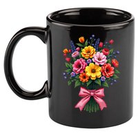 Spring Wildflower Bouquet Floral Arrangement 11oz C Handle Ceramic Mug