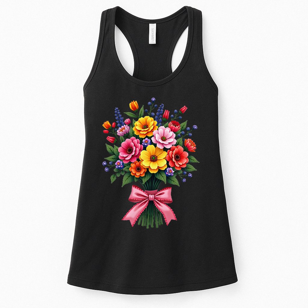 Spring Wildflower Bouquet Floral Arrangement Womens Tank Top