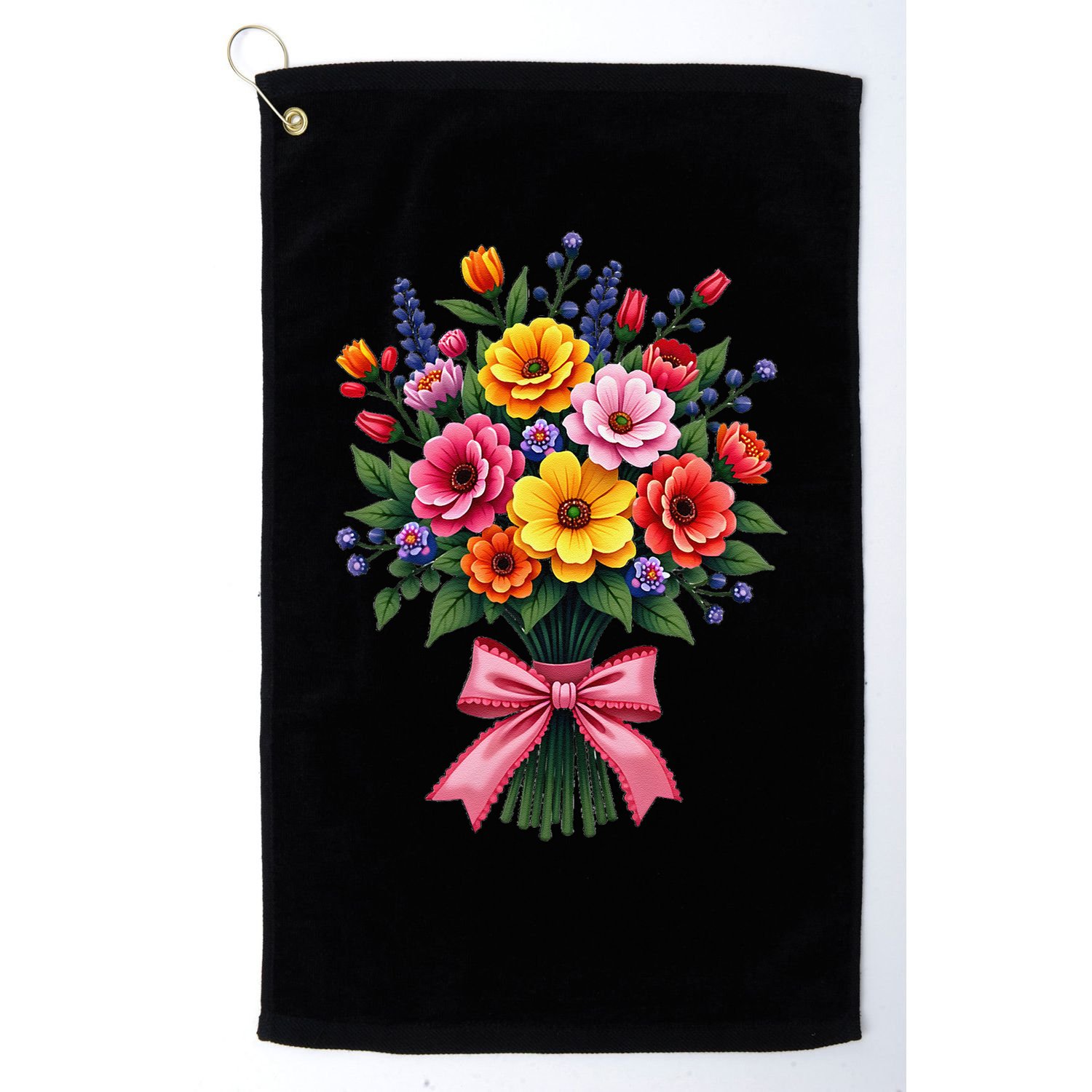Spring Wildflower Bouquet Floral Arrangement Golf Towel