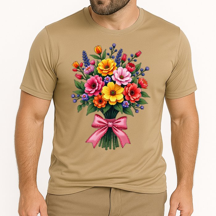 Spring Wildflower Bouquet Floral Arrangement Cooling Performance Crew T-Shirt
