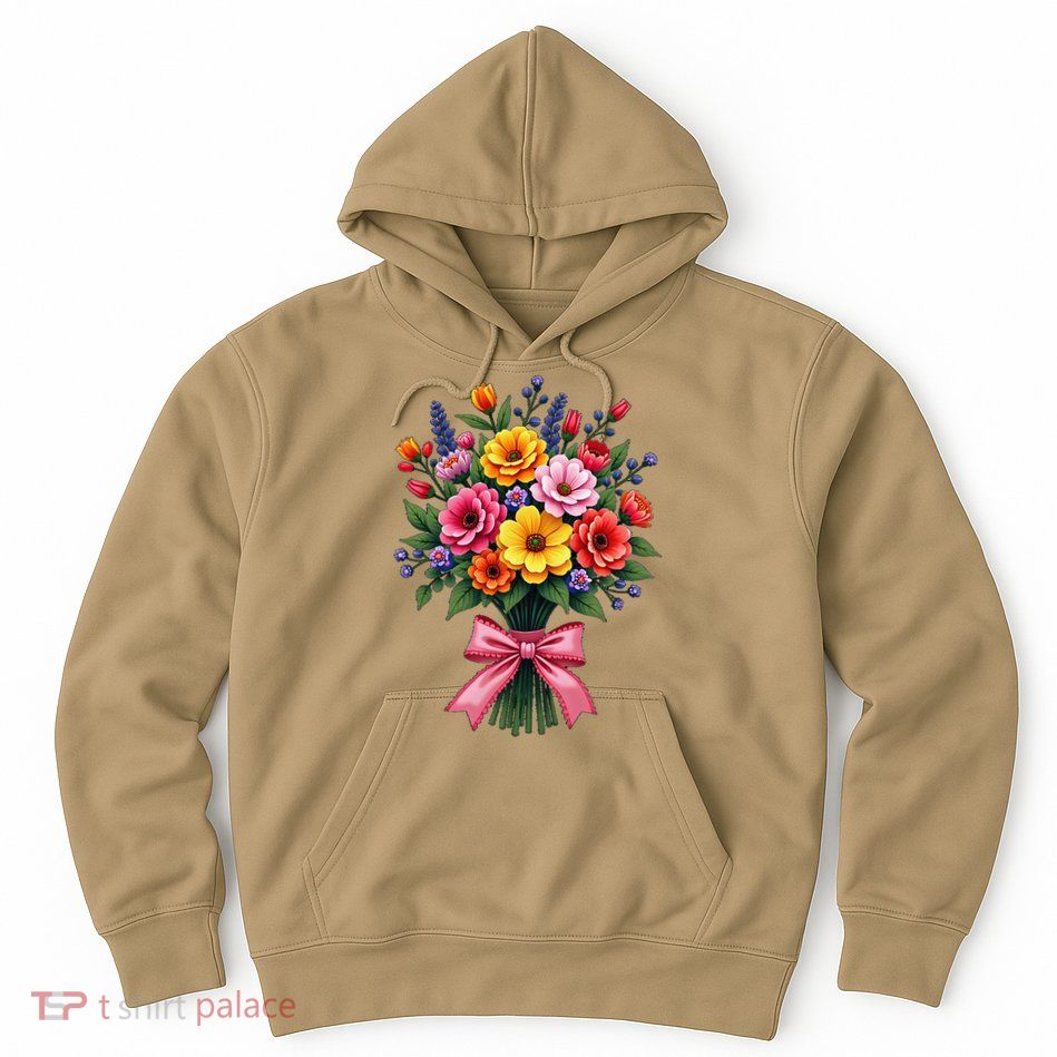 Spring Wildflower Bouquet Floral Arrangement Hoodie