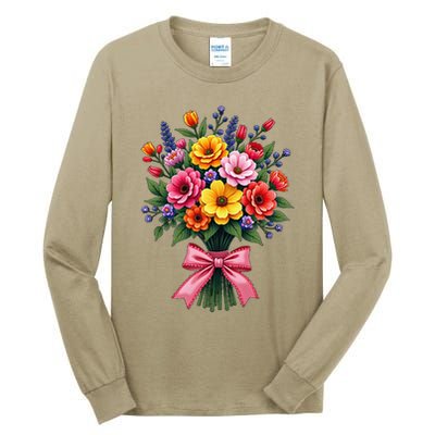 Spring Wildflower Bouquet Floral Arrangement Tall Long Sleeve T-Shirt