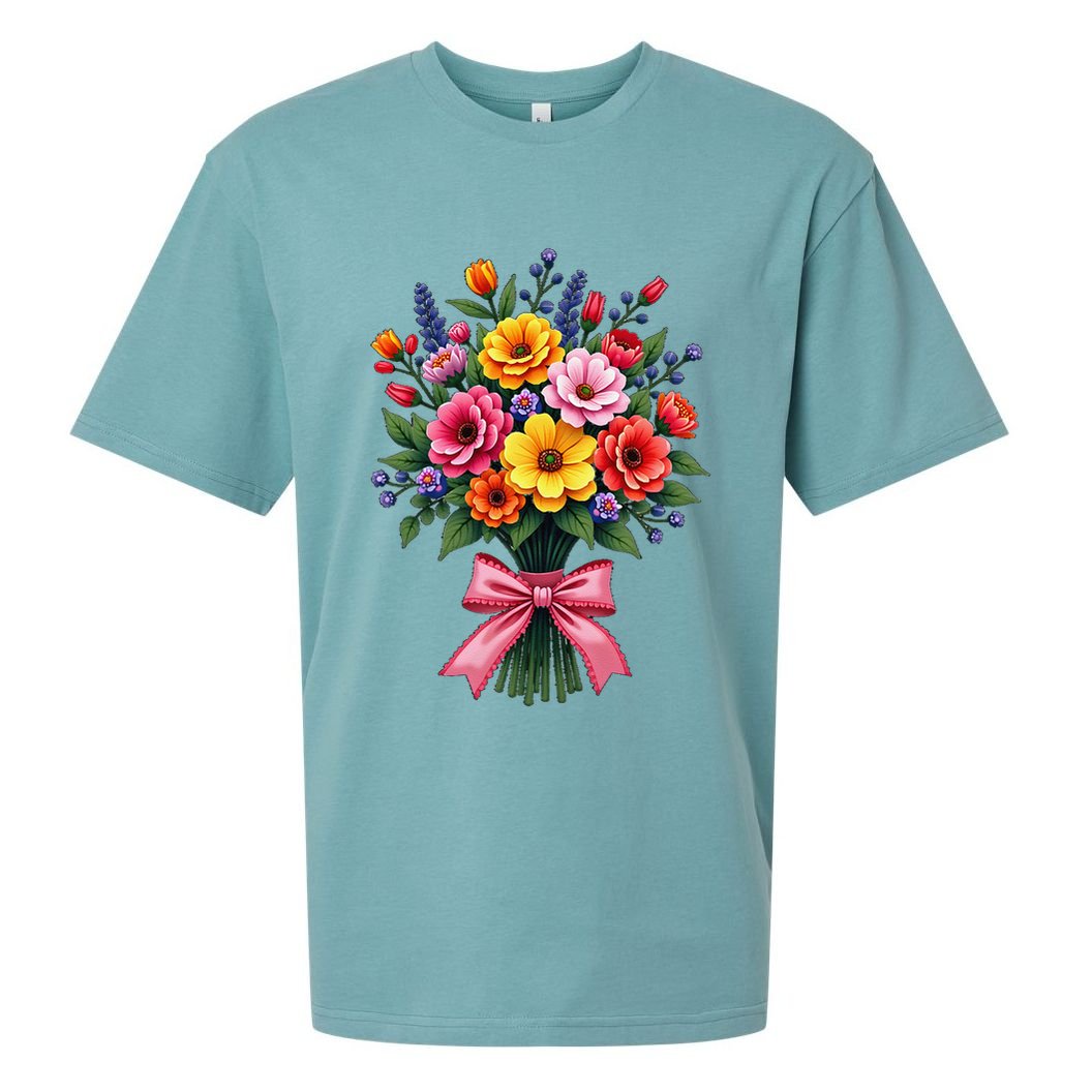 Spring Wildflower Bouquet Floral Arrangement Sueded Cloud Jersey T-Shirt
