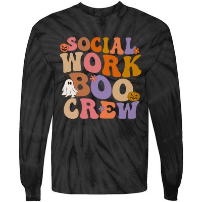 Social Worker Boo Crew Halloween Tie-Dye Long Sleeve Shirt