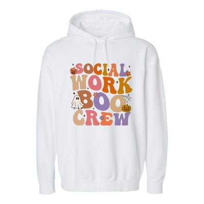 Social Worker Boo Crew Halloween Garment-Dyed Fleece Hoodie