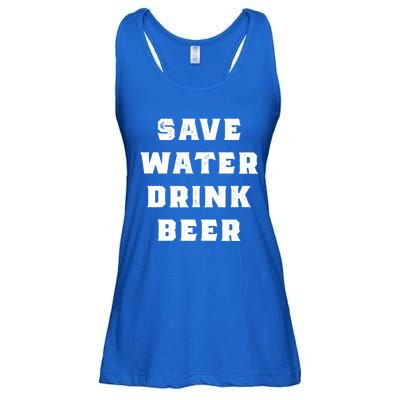 Save Water Beer Funny Gift Ladies Essential Flowy Tank