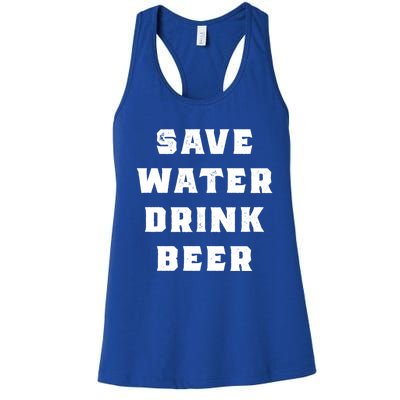 Save Water Beer Funny Gift Women's Racerback Tank