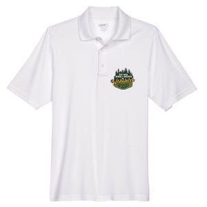 She Was Born And Raised In Wishabitch Woods Men's Origin Performance Pique Polo