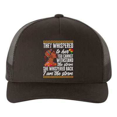 she whispered back i am the storm Black History Month Yupoong Adult 5-Panel Trucker Hat