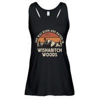 She Was Born And Raised In Wishabitch Woods Funny Retro Saying Ladies Essential Flowy Tank