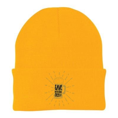 Save Water Beer Graffiti Art Protest Gift Knit Cap Winter Beanie