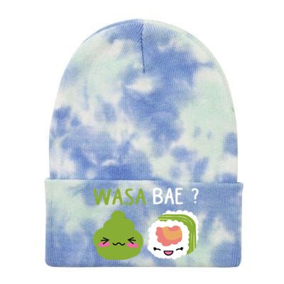 Sushi Wasa Bae Funny Sushi Lover Gift Tie Dye 12in Knit Beanie