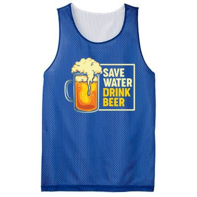 Save Water Beer Gift Mesh Reversible Basketball Jersey Tank