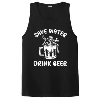 Save Water Beer Great Gift Funny Skeleton Beer Lover's Great Gift PosiCharge Competitor Tank