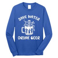 Save Water Beer Great Gift Funny Skeleton Beer Lover's Great Gift Long Sleeve Shirt