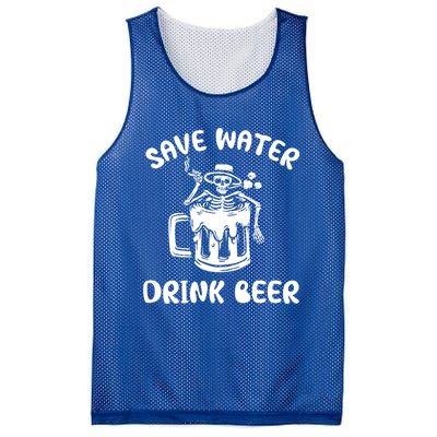 Save Water Beer Great Gift Funny Skeleton Beer Lover's Great Gift Mesh Reversible Basketball Jersey Tank