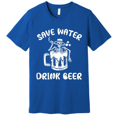 Save Water Beer Great Gift Funny Skeleton Beer Lover's Great Gift Premium T-Shirt