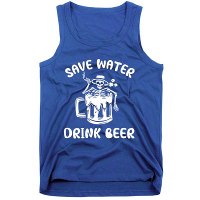 Save Water Beer Great Gift Funny Skeleton Beer Lover's Great Gift Tank Top