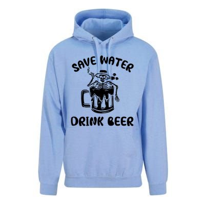 Save Water Beer Great Gift Funny Skeleton Beer Lover's Great Gift Unisex Surf Hoodie