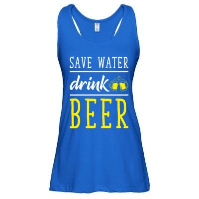 Save Water Beer Alcohol Love Friends Party Gather Fun Funny Gift Ladies Essential Flowy Tank