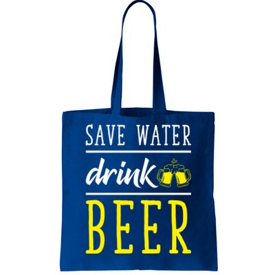 Save Water Beer Alcohol Love Friends Party Gather Fun Funny Gift Tote Bag