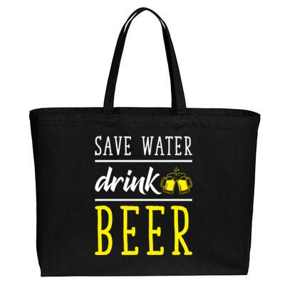 Save Water Beer Alcohol Love Friends Party Gather Fun Funny Gift Cotton Canvas Jumbo Tote