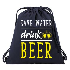 Save Water Beer Alcohol Love Friends Party Gather Fun Funny Gift Drawstring Bag