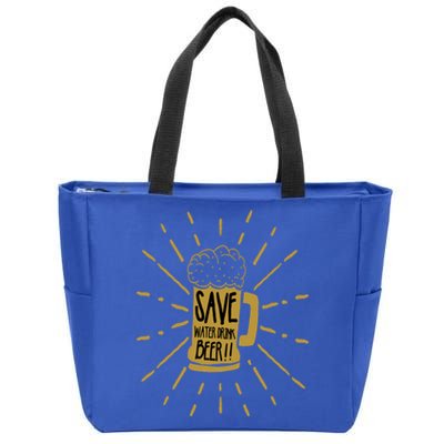 Save Water Beer Graffiti Art Protest Cute Gift Zip Tote Bag