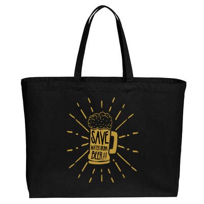 Save Water Beer Graffiti Art Protest Cute Gift Cotton Canvas Jumbo Tote