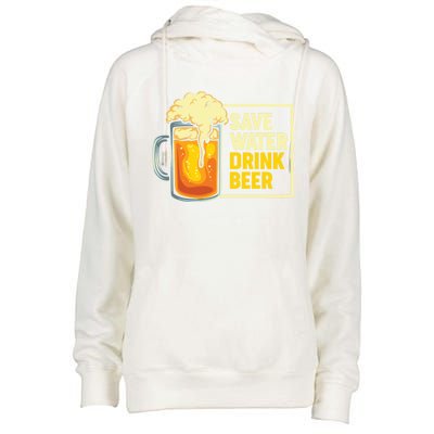 Save Water Beer Cute Gift Womens Funnel Neck Pullover Hood