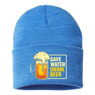 Save Water Beer Cute Gift Sustainable Knit Beanie