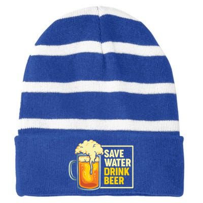 Save Water Beer Cute Gift Striped Beanie with Solid Band