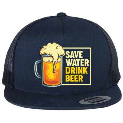 Save Water Beer Cute Gift Flat Bill Trucker Hat